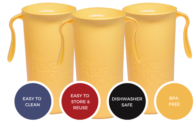 The Puke Bucket – Perfect for medical patients, kids, lyft & uber drivers,  Motion sickness, and party-goers.